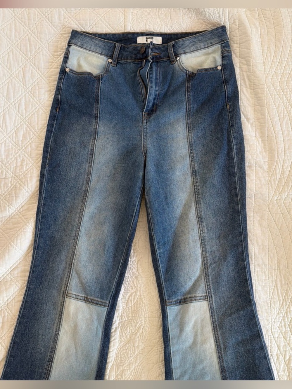 Cute Patchwork Flare Jeans
